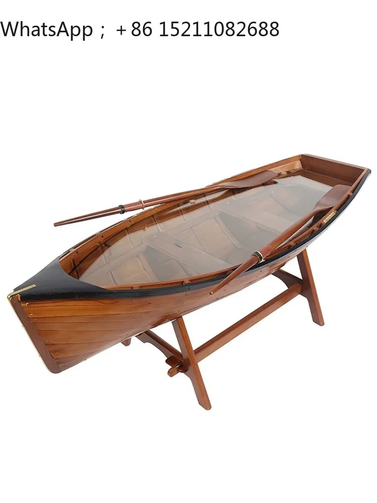 SCY boat type wooden coffee table creative living room small apartment tea table balcony coffee tea table housewarming gift