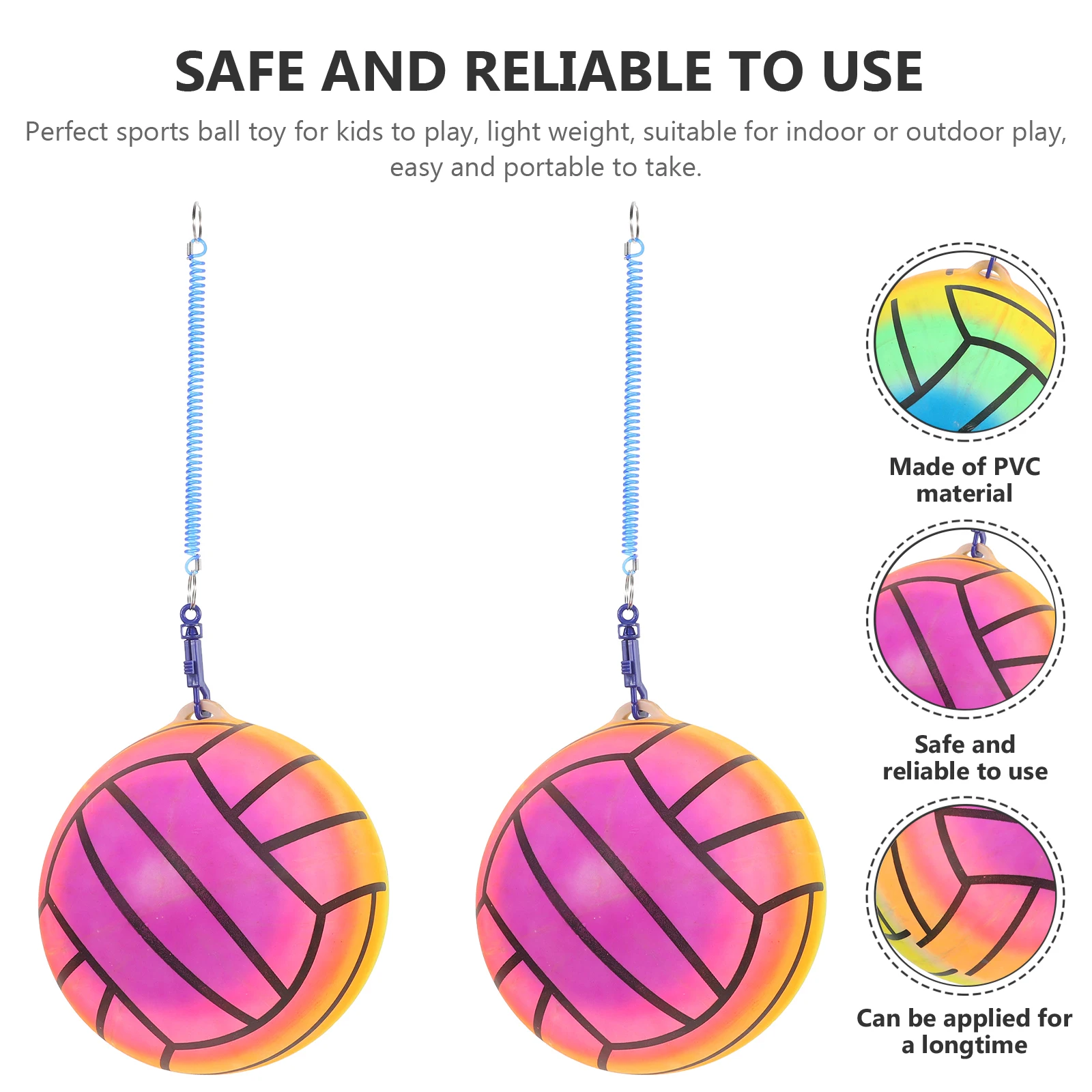 Jouet de volley-ball gonflable rebondissant, 2 pièces, balles de terrain de jeu, jeux d'extérieur pour enfants, jouets individuels