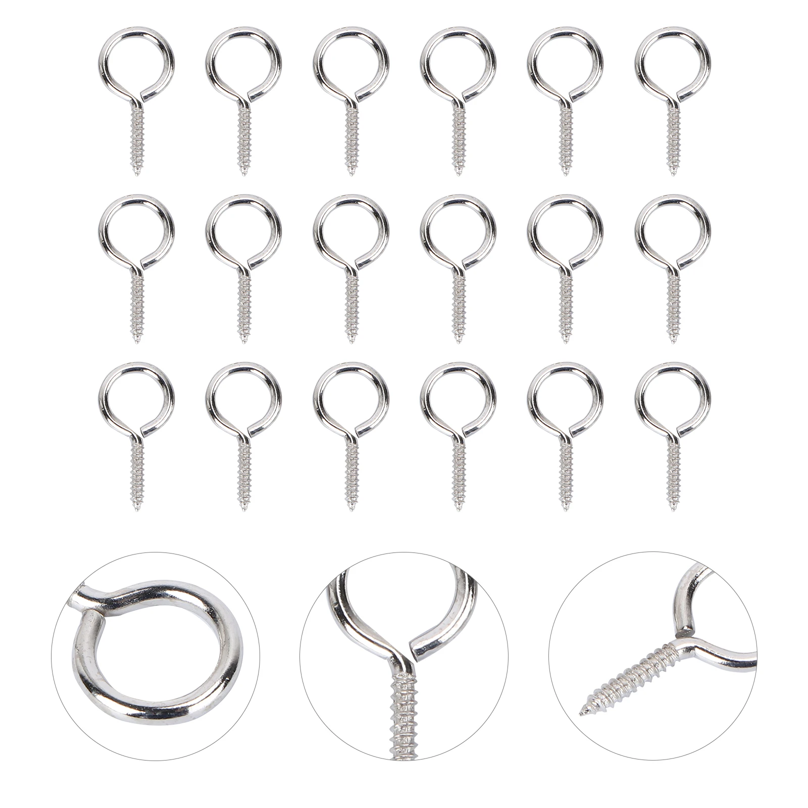 

36Pcs 26Mm Threaded Eye Hook Self Drilling Screw for Home Office Workshop Ceiling Storage Organizer Utility Hardware