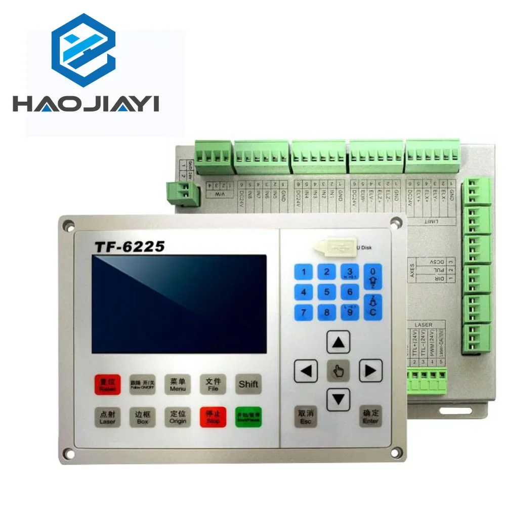 

HAOJIAYI Fiber CO2 Laser Controller TF-6225 Metal and Non Metal Material Cutting Controller+Auto Height-Sensing System