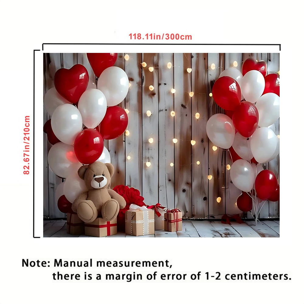1pc Valentine\'s Day love themed photography background cloth - Polyester banner for parties and special occasions with hearts, b