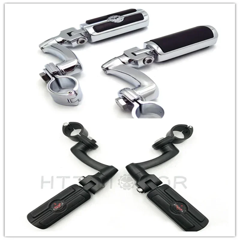 

Motorcycle 32mm/1.25" Engine Guard Skull FootPeg Highway Footrest For Harley Davidson Sportster Roadking