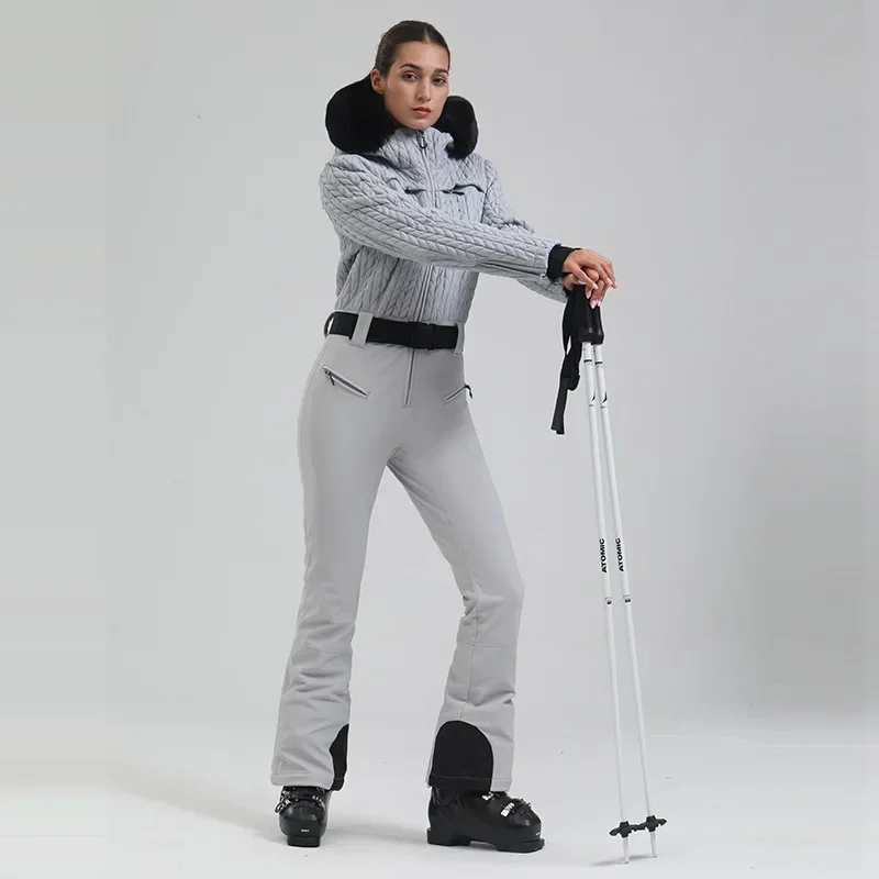 Macacão de esqui com capuz para mulheres, roupas de neve para mulheres, snowmobile impermeável, esporte ao ar livre, macacão snowmobile, montanha,