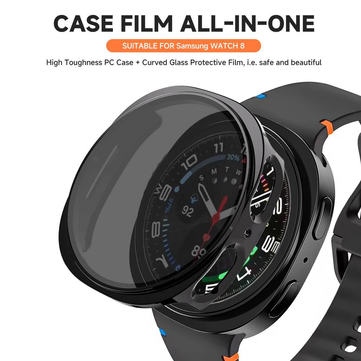 Privacy PC Screen Protector Case for Samsung Galaxy Watch 8 40mm 44mm Tempered Glass Protective Cover for Watch 8 shell cover image 5