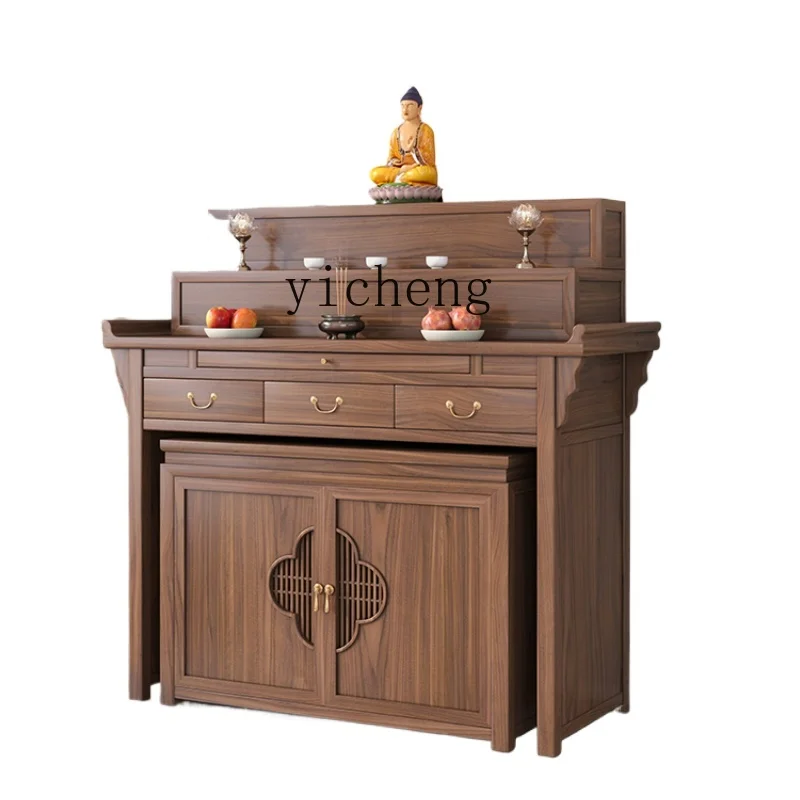 

Tqh Altar Incense Burner Table Solid Wood Buddha Worship Table Buddha Hall Cabinet Worship Table Buddha Shrine Middle Hall