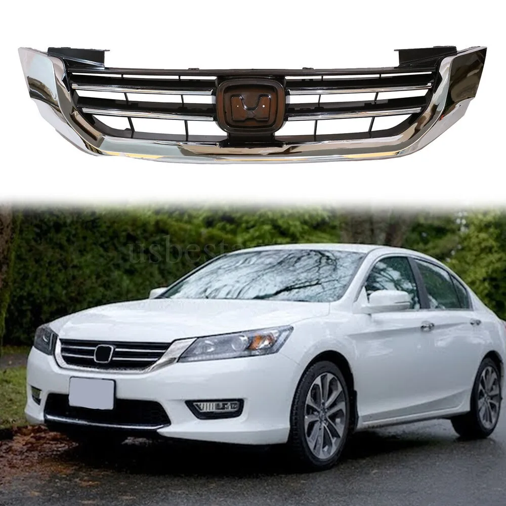 

Fits 2013 2014 2015 Honda Accord Sedan Front Bumper Upper Grille Grill Chrome United States