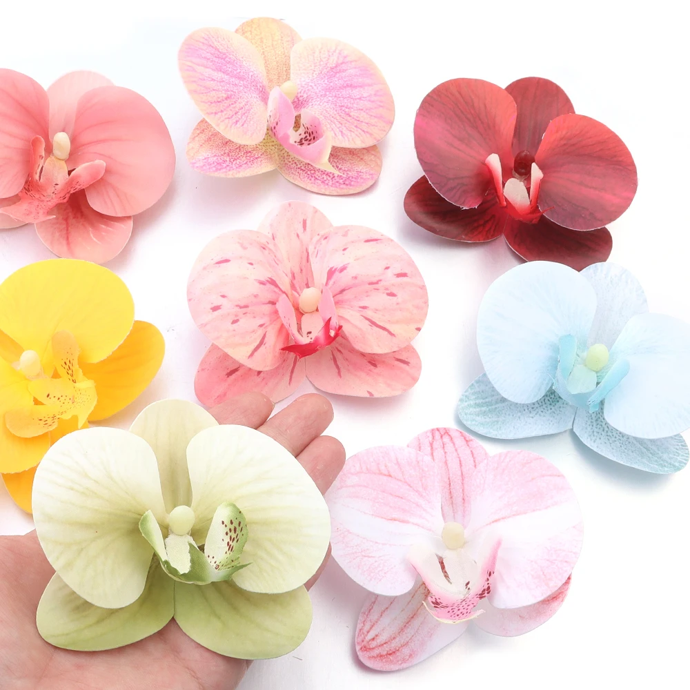 5 teile/los Künstliche Phalaenopsis 3D Kleine Schmetterling Orchidee für Schmuck Machen Gefälschte Blume DIY Ohrringe Kopfbedeckungen Großhandel