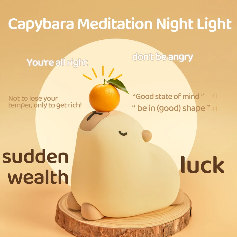 

Capybara LED Night Light Cute Creative Bedside Lamp for Kids, USB Rechargeable, Soft Glow, Perfect Christmas Gift for Children