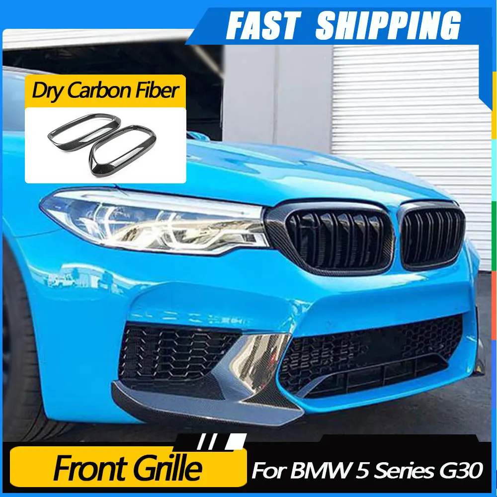 

JMCARCOOL Dry Carbon Fiber Front Grill Frame Middle Grille Trim Cover Exterior Decoration For BMW 5 Series G30 F90 M5 2018 2019