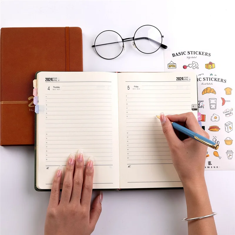 

5PCS Planner Jan 2024 -Dec 2024, Weekly & Monthly Academic Planner Monthes Calendar Organizer Notebook 5.6Inch X 8.26Inch