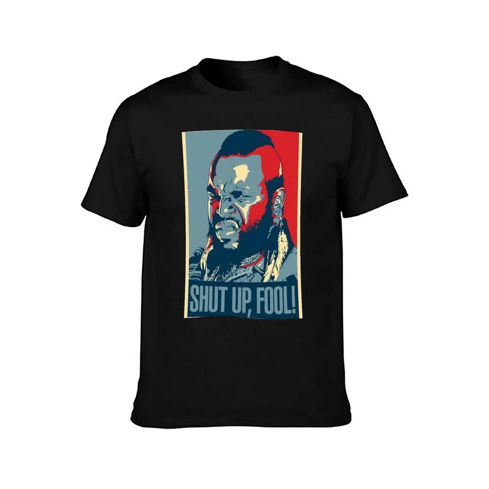Mr. T Shut Up Fool! T-Shirt Summer Casual Cotton Tee Oversized Streetwear Tops Vintage Graphic Print Loose Fit Short Sleeve
