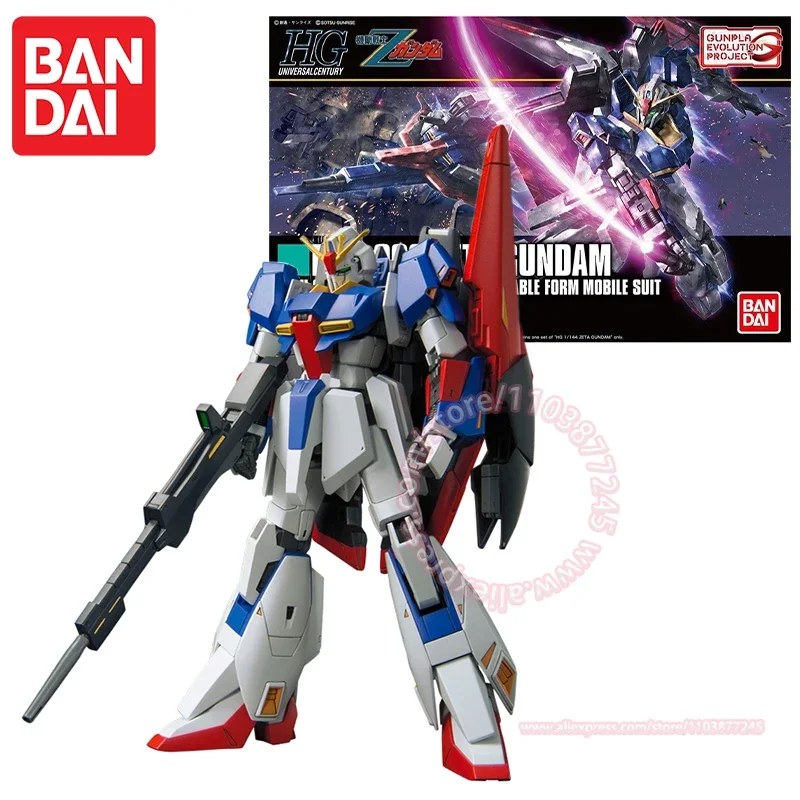 BANDAI HG 1/144 MSZ-006 ZETA GUNDAM Peripheral Model Children's Toy Birthday Gift Joint Movable Trendy Figure Assembly Ornaments