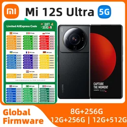 Xiaomi Mi 12S Ultra Smartphone 256GB/512GB Snapdragon 8 Gen 1+ Octa Core 50MP Leica lens 120Hz 6.73″ used phone