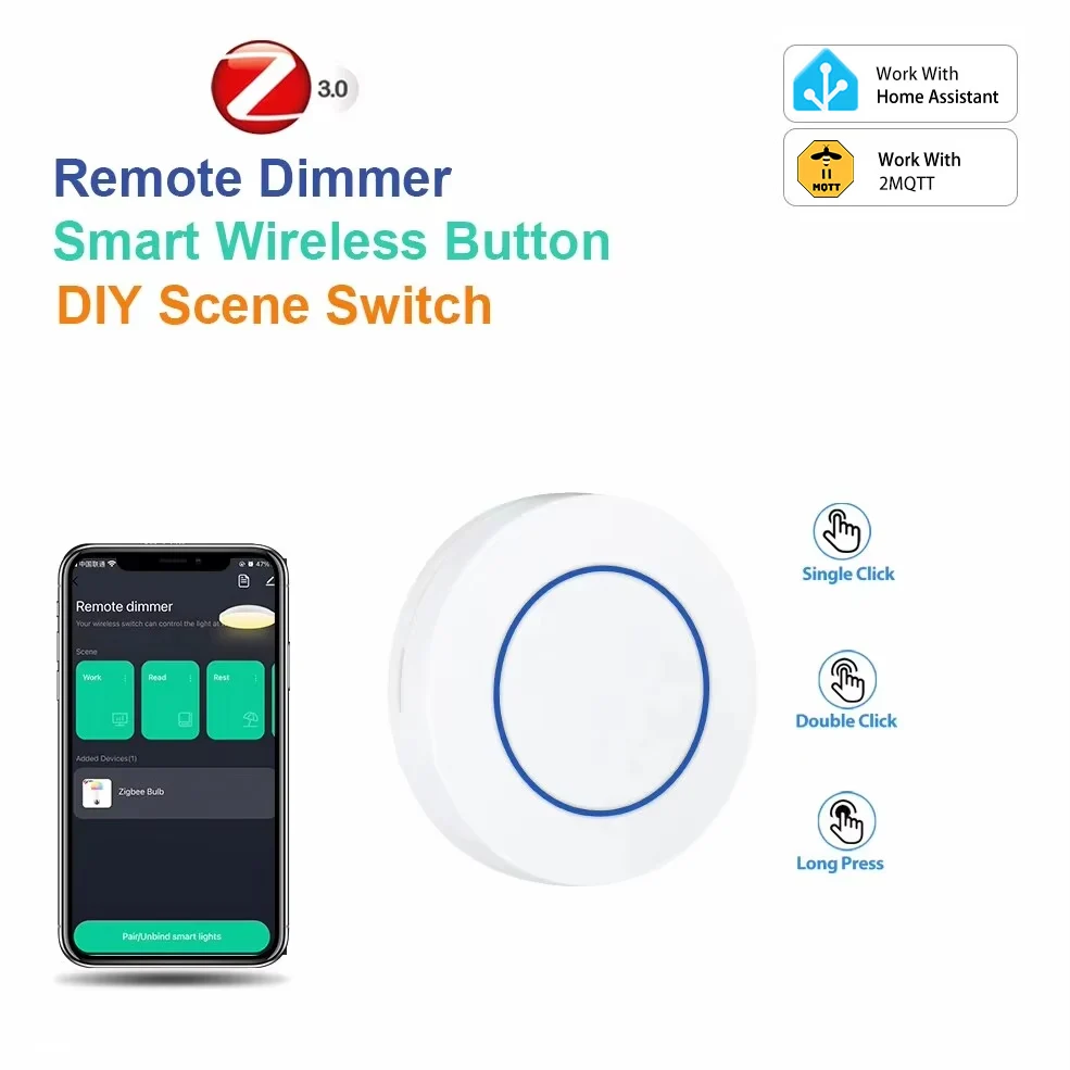 Zigbee Smart Button Scene Switch Wireless Remote One Key Controller Smart Home TUYA Smart Life Automation Scenerio Switch Dimmer