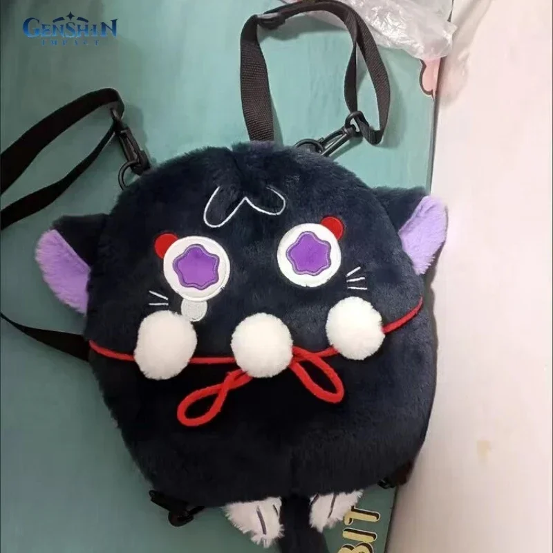 Genshin Impact Plush Bag Scaramouche Cat Wanderer Cosplay Stuffed Toy Cute Shoulder Bag Dolls Backpacks Birthday Kids Gift