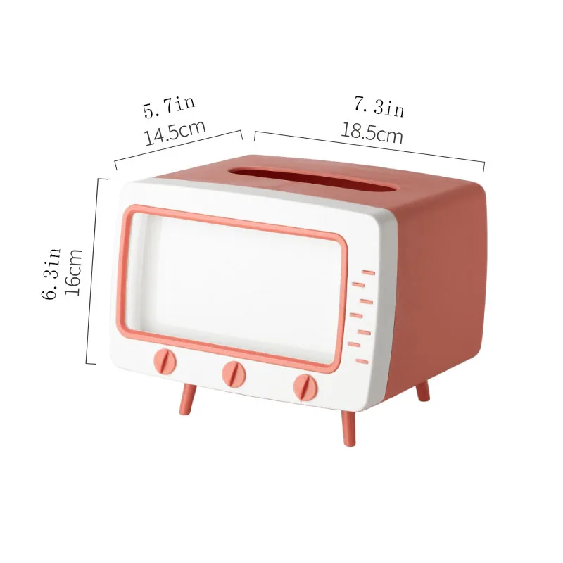 Caixa de tecido de tv-mantrem seus tecidos úteis enquanto você assiste suporte do telefone móvel gaveta caixa de papel caixa de armazenamento multifuncional