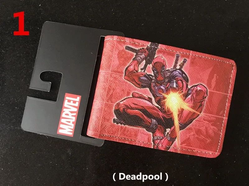 Anime Cartoon Marvel Comics Deadpool Leather Wallet Metal Design Purse Gift for Man Boys Anime Cosplay Coin Purse Birthday Gifts