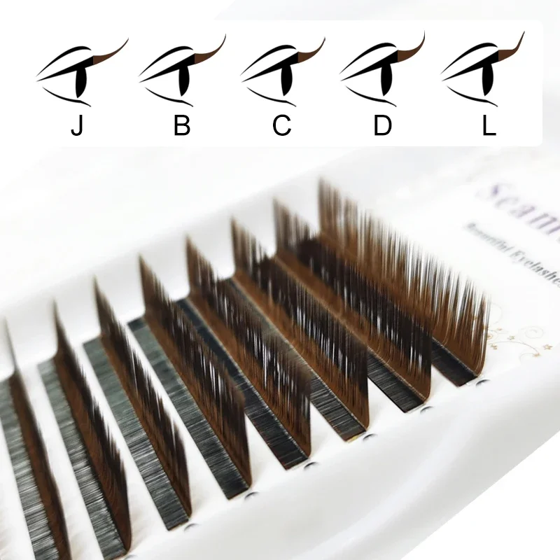 Seamulan Brown Eyelash Extension Individual Eyelash Mix Length Colored Eyelashes Brown Lash Eyelash Extension Make Up for Women