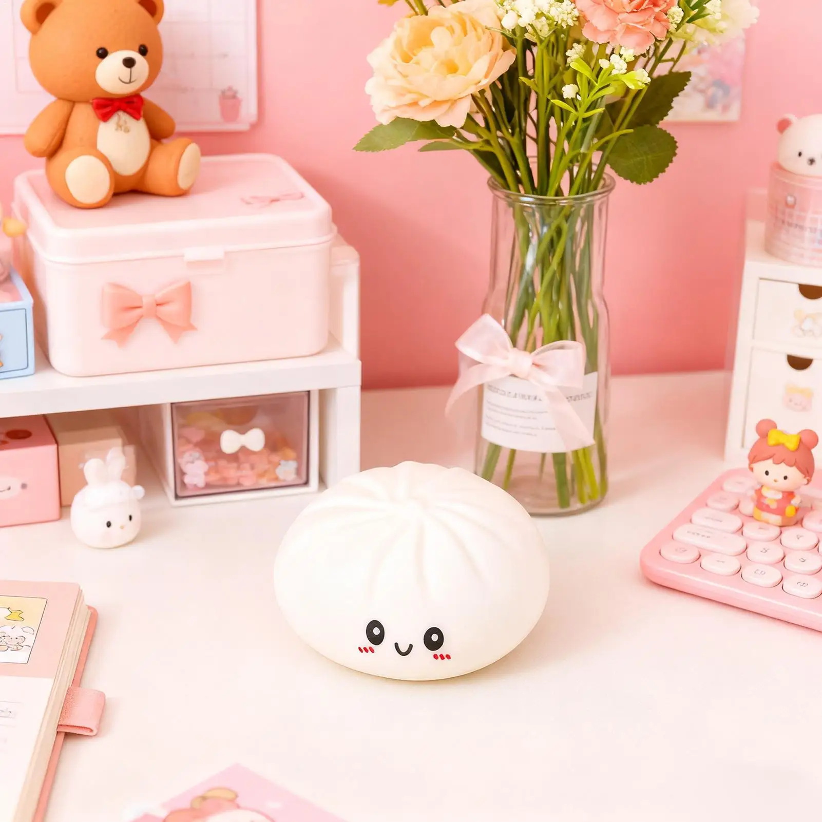 감각 완화 장난감 재미있는 부드러운 현실감 있는 찐빵 모양 스퀴즈 피젯 토이 소년 소녀 어린이 청소년 성인 학생용