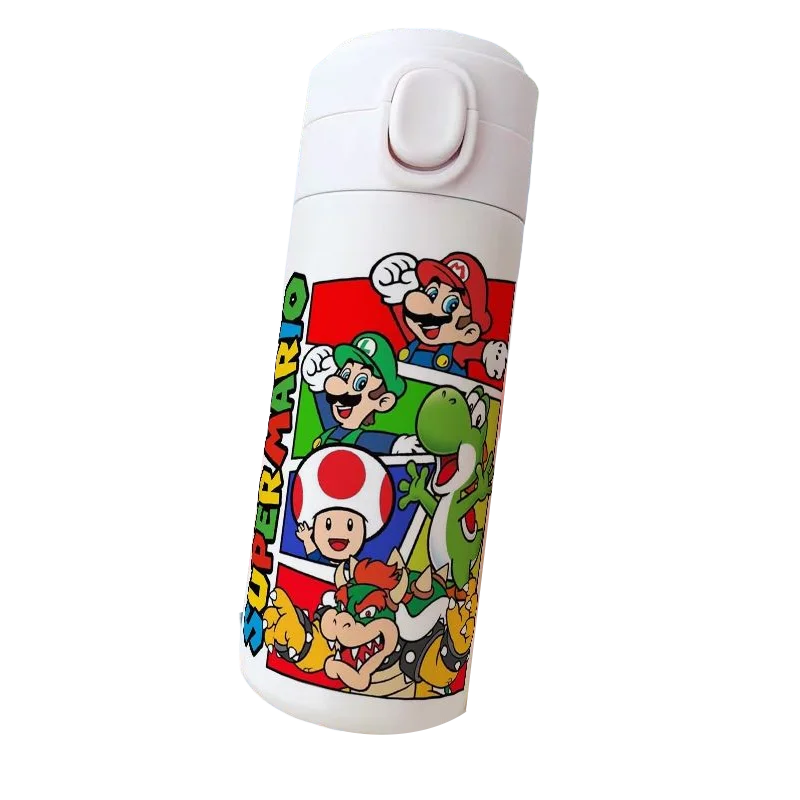 420ML Super Mario Bros Thermobecher Große Kapazität Anime Edelstahl Thermoflasche Kalt- und Heißwasser-Thermosbecher