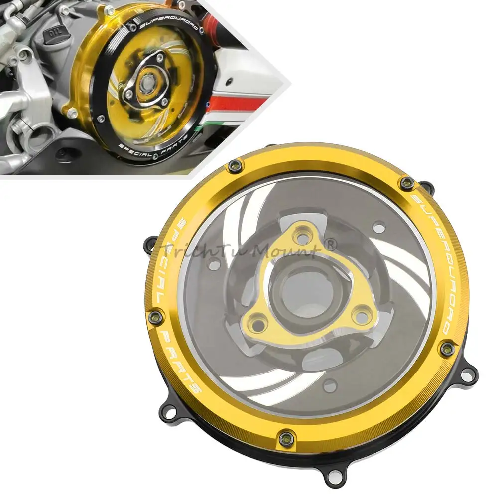 

Black Motorcycle CNC Aluminum Black Clear Clutch Cover Fit For Ducati Panigale 1299 / 1299S / 1299R (2015-2017)
