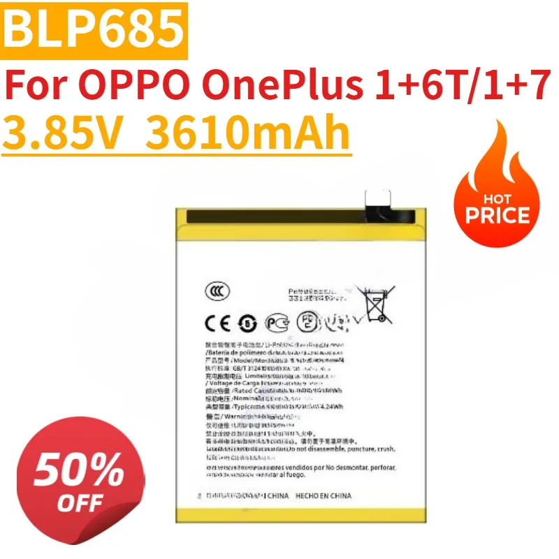 High Quality New BLP699 BLP685 Mobile Phone Battery 3.85V 3610/3880mAh For plus7tPro/7T 1+7T 1+7tPro BLP743/745 and Tools
