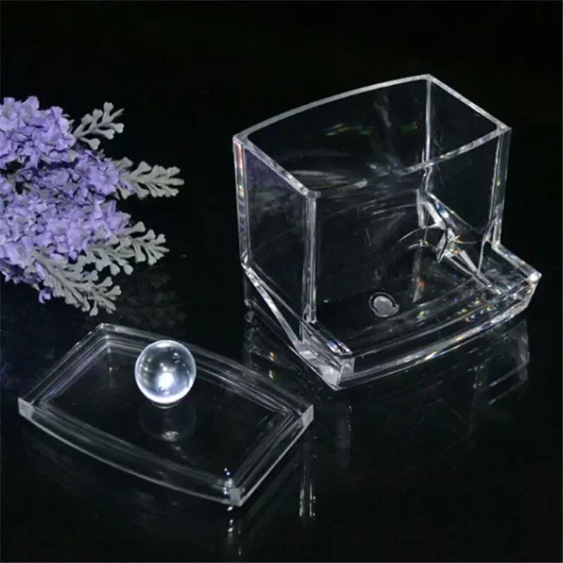 Acrylic Cotton Swabs Storage Holder Box Portable Transparent Makeup Cotton Pad Cosmetic Container Jewelry Organizer Case