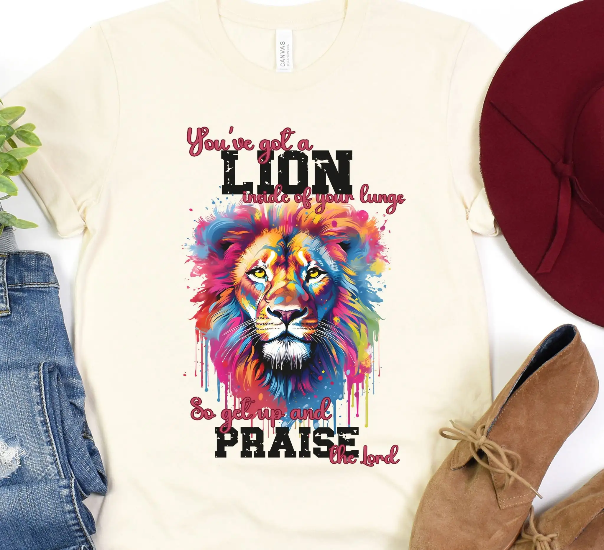 Faith T Shirt Christian Lion For Bible Verse Fun