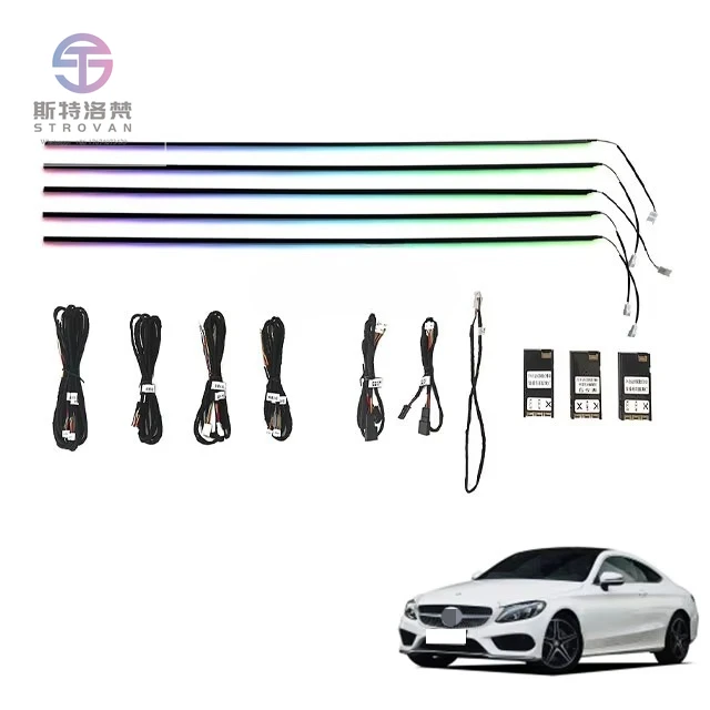 

C-Class Car Upgraded Interior W206 Installation With Active Style Colored Atmosphere Lights Easy and Convenient Installation
