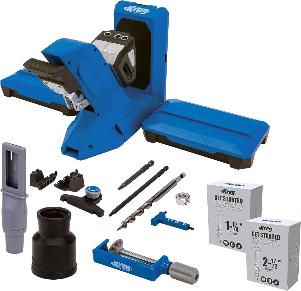 Pocket-Hole Jig,Easy Clamping & Adjusting - Includes Durable Kreg Pocket-Hole Screws - for Materials 1/2