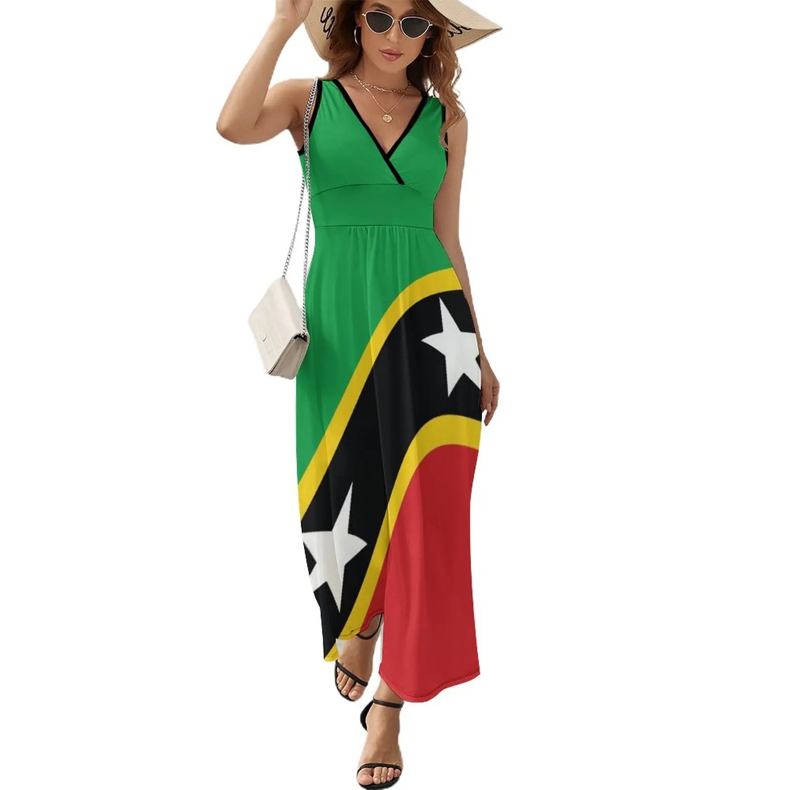 St Kitts and Nevis National Flag Sleeveless Dress african dresses for woman Women's summer dress