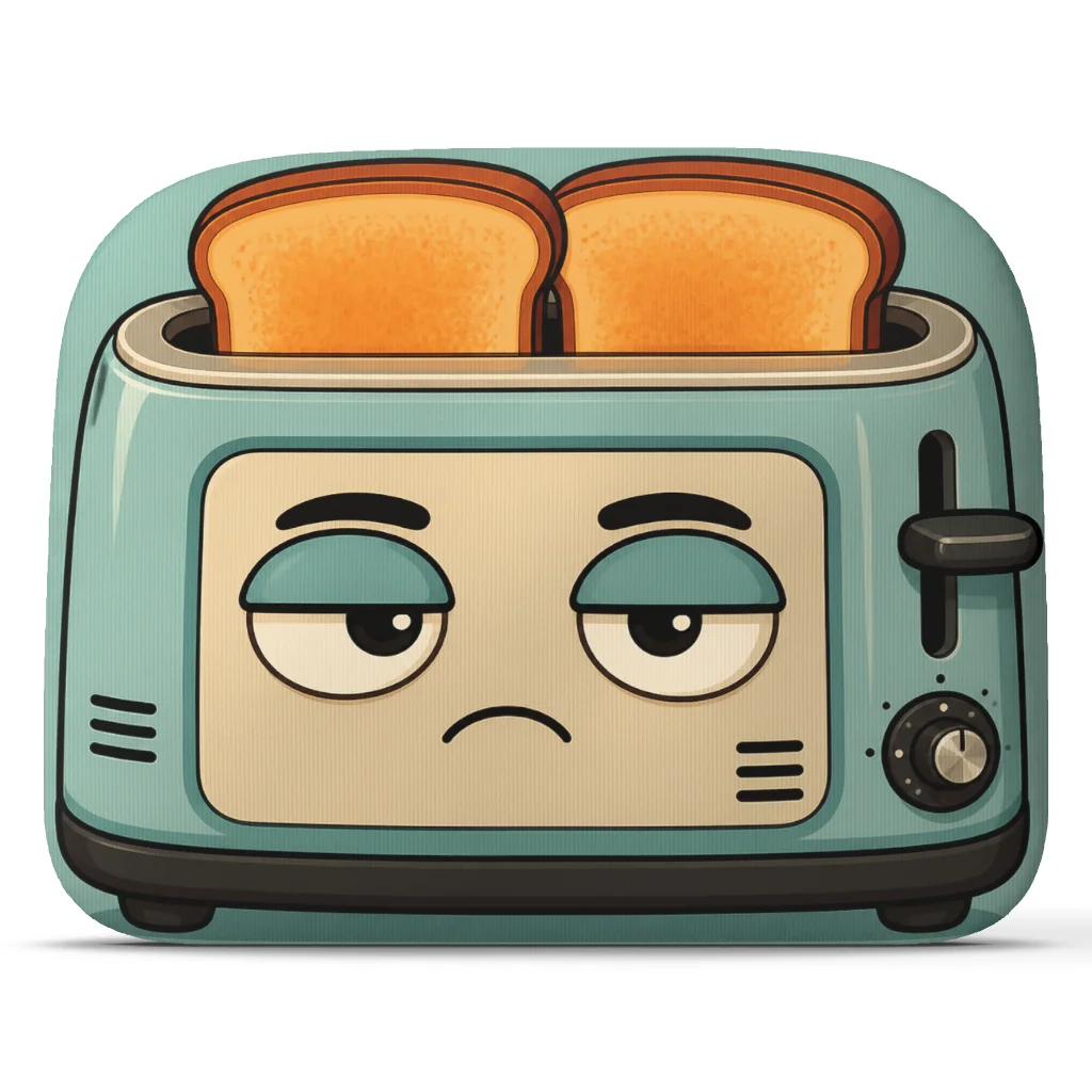 Judgmental Toaster Plush Pillow Sarcastic Breakfast Cushion Cute Kitchen Decor Stuffed Throw Pillow Gift for Foodies Sofa