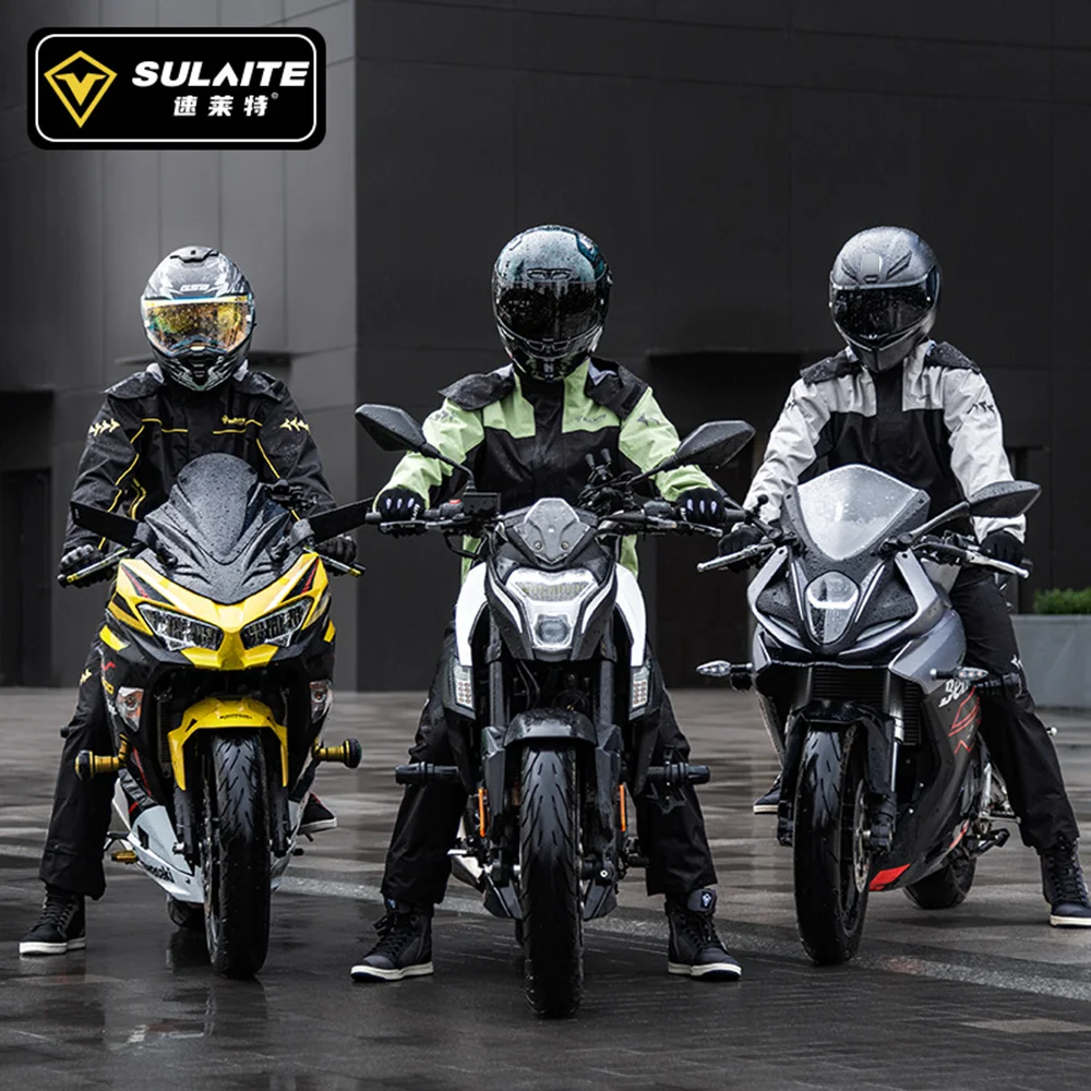 Motocykl nepromokavý plášť muži ženy vodotěsný 100% motocykl jezdce nepromokavý plášť oblek moto nepromokavý plášť déšť obalit bunda kalhot motorkář déšť sada