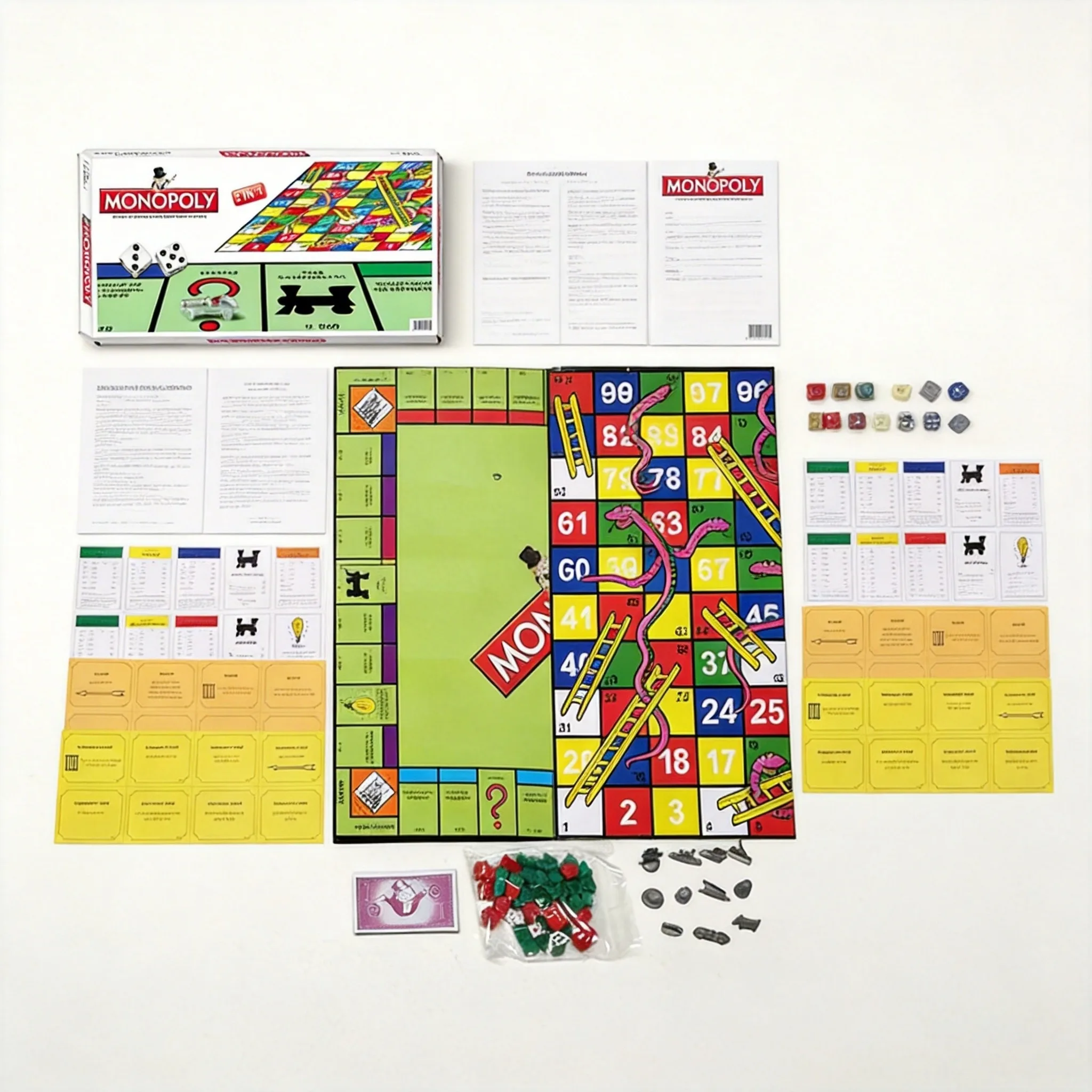 

Monopoly 2-in-1 Board Game - Premium Family Strategy Trading Game for Kids Adults - Collector's Choice English Version