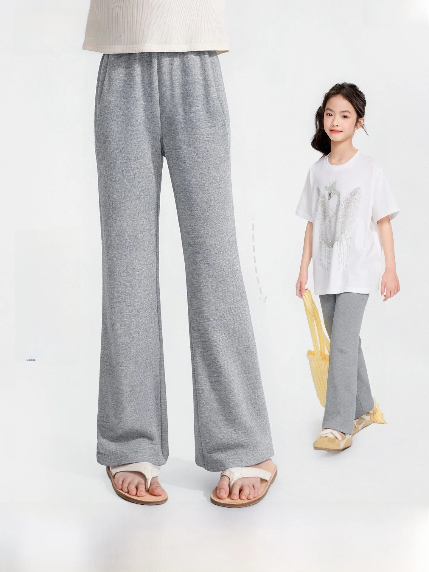 princess-yuanyuan-children's-clothing-girls'-casual-pants-breathable-micro-flared-slimming-long-trousers-for-kids-and-tweens