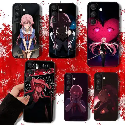 M-Mirai Nikki Gasai Yuno  For Samsung S22,S24,S25,S23,S20,S30,S21,Ultra,4G，Plus,5G,Fe,Lite black Allover print Phone Case