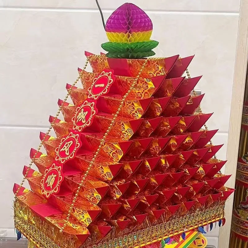 Mid-Autumn Festival folding tower material package step by step to ascend the tower, smooth sailing origami paper