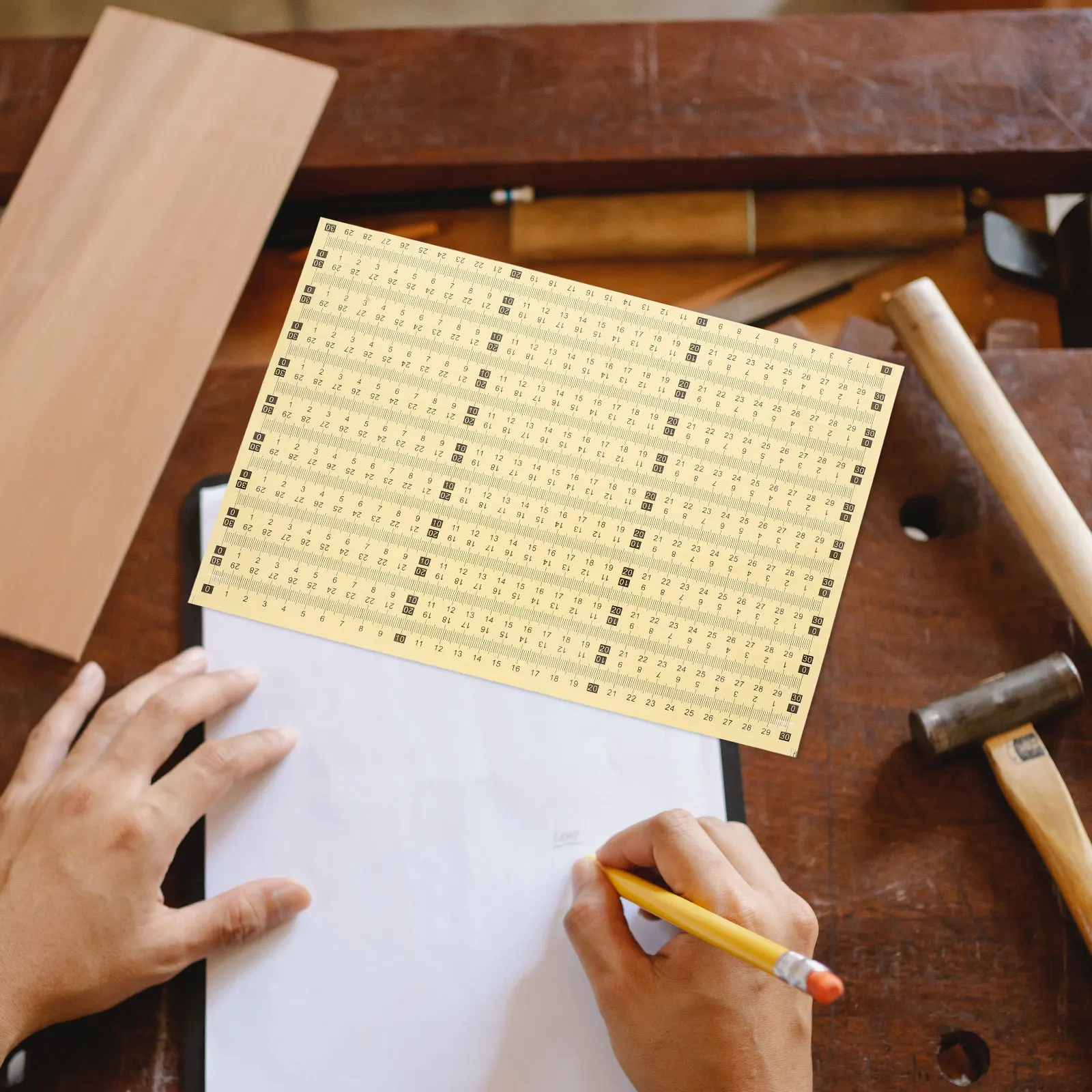 

20Pcs Adhesive Ruler Stickers High-Flexibility Measuring Labels for Woodworking Sewing Table Scale Ruler Decals