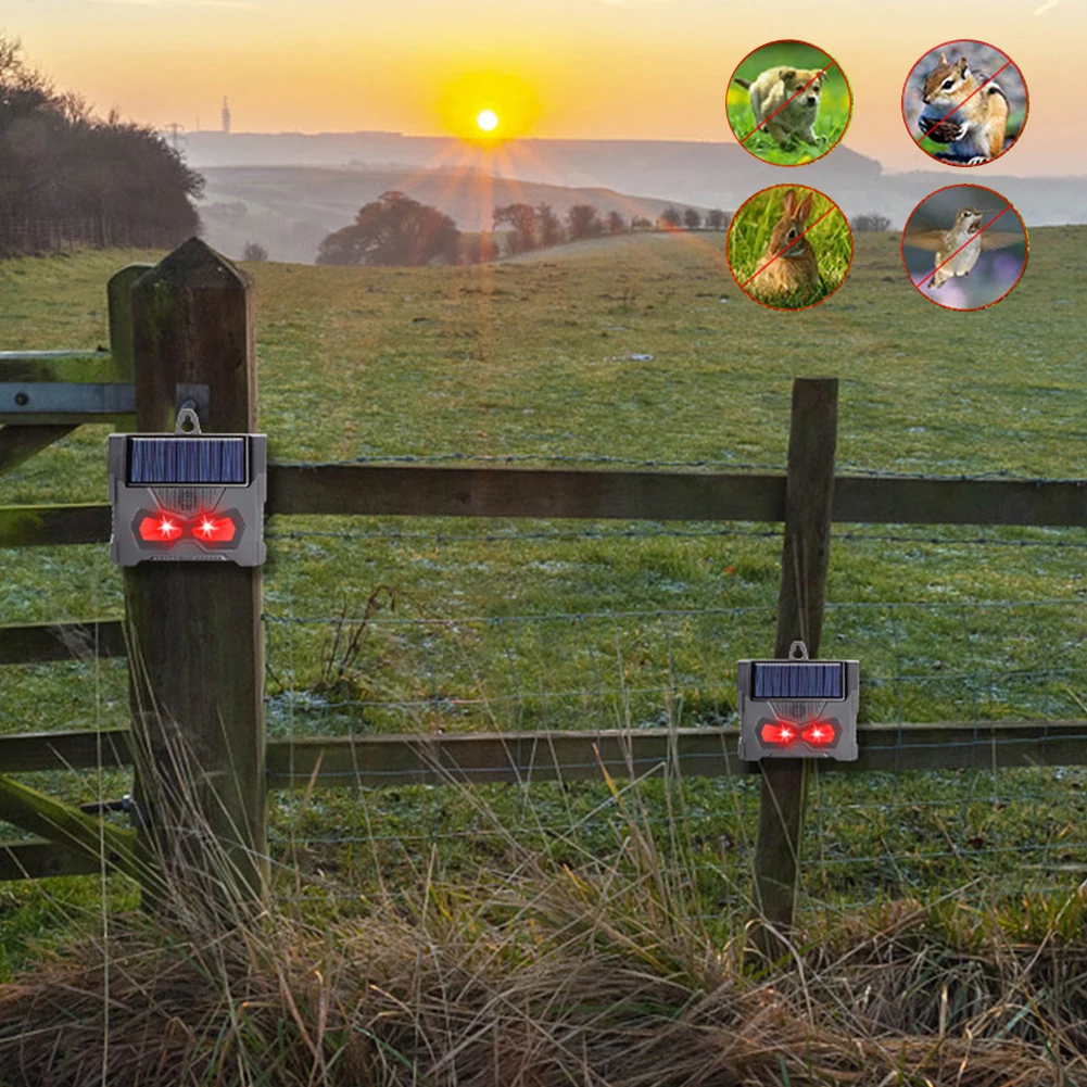 Solar Ultrasonic Animal Repeller for Outdoor Protection