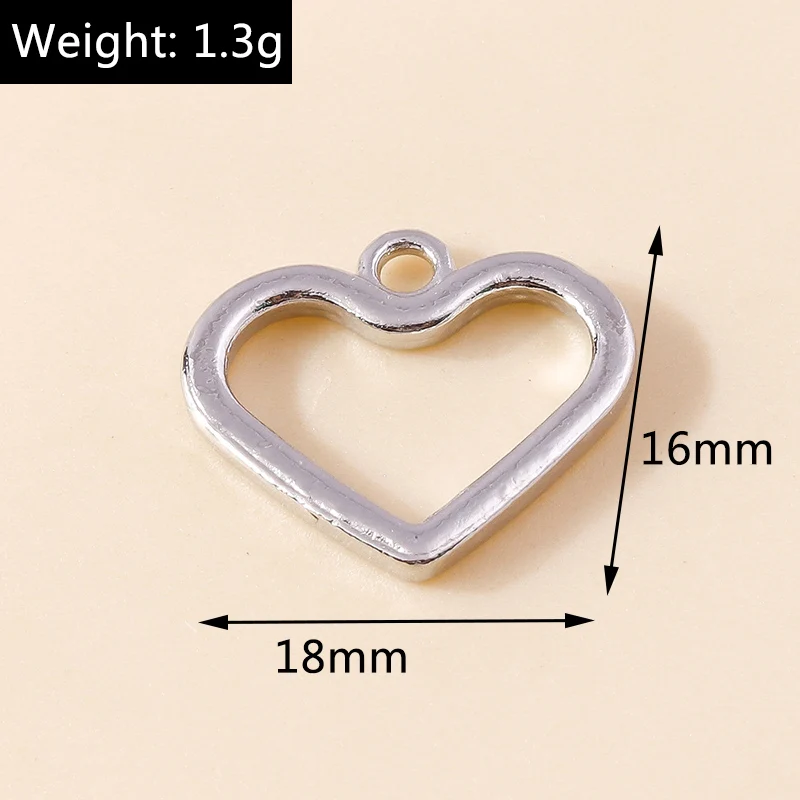 20 Stück 18x16mm Niedliche Gold- und Silberfarbene Legierungs-Herzanhänger für Schmuckherstellung, Halsketten, Ohrringe, DIY-Bastelgeschenk – Detail 1