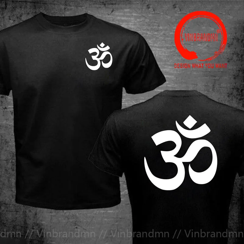 OM AUM SYMBOL Relaxation T-Shirt Funny Cotton Short Sleeve Tshirt Streetwear JN BUDDHISM OM MANI PADME HUM T Shirt for Men Tees