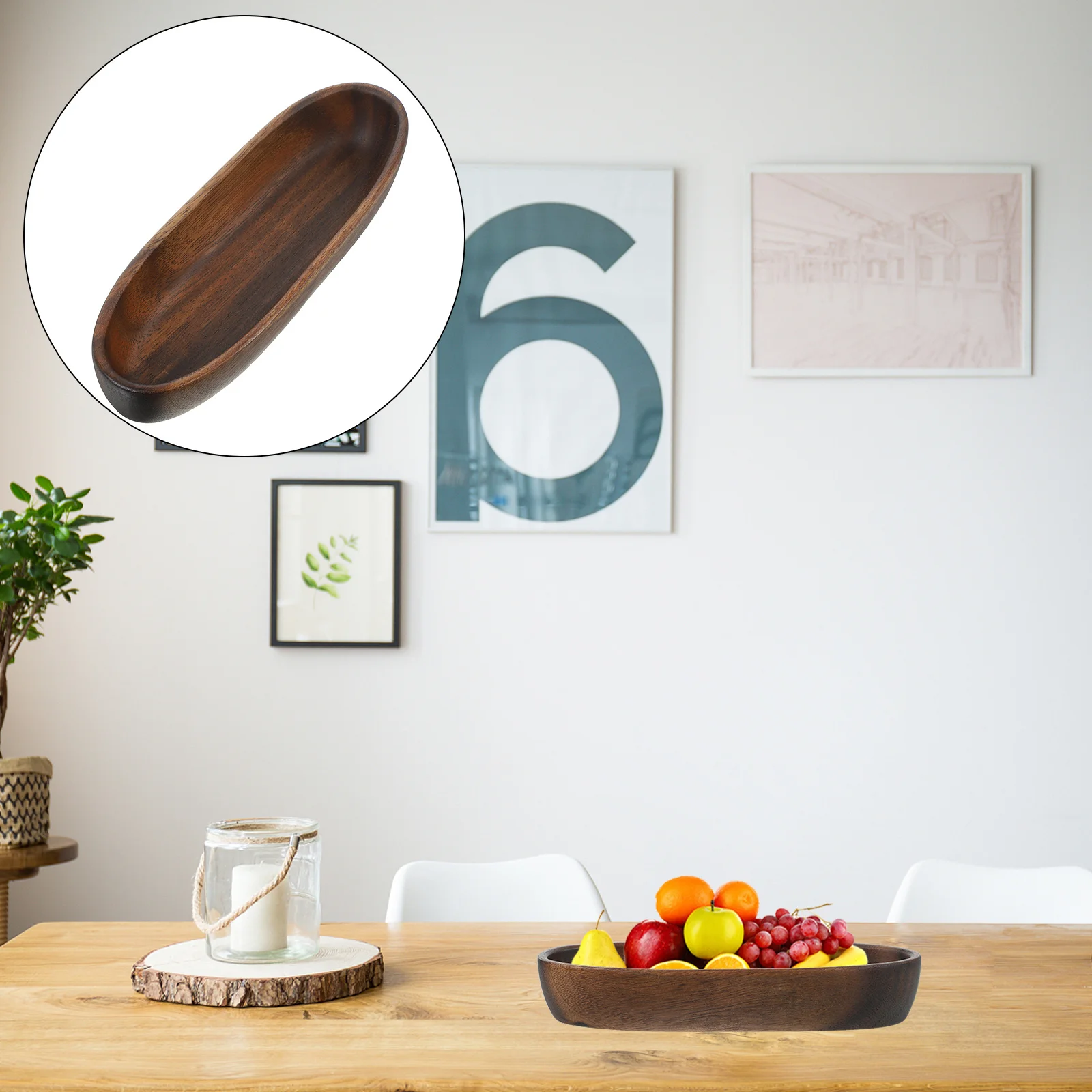 

Boat Shaped Wooden Serving Tray Unique Design Multi Functional Use for Fruits Snacks Salads Home Decor Handmade