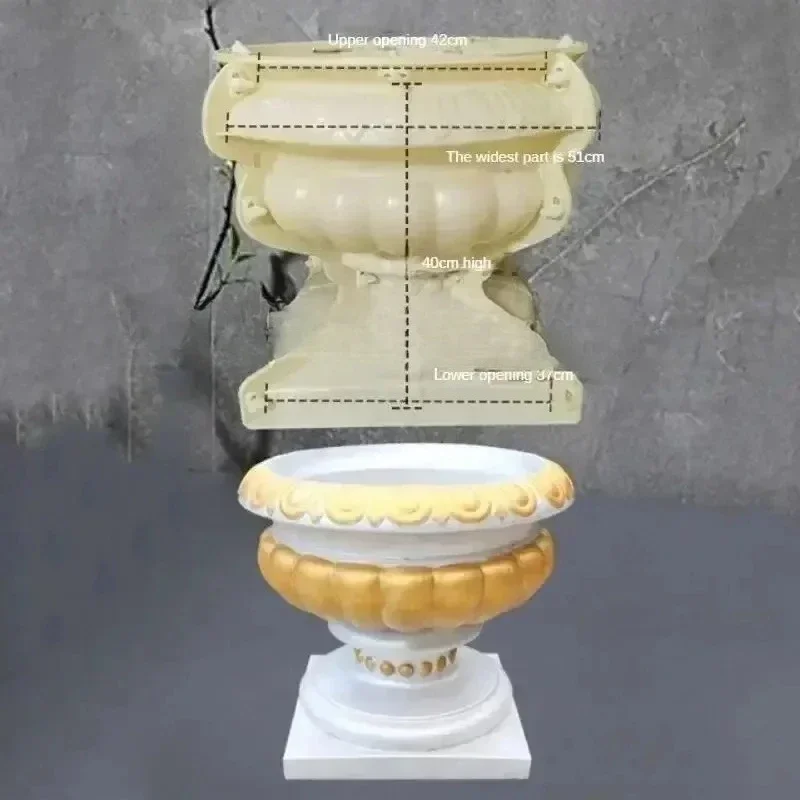 

Portable Mold for Home Garden Buildings Garden Decoration ABS Plastic Flower Pot Molds Gardening Round Flowerpots Mould