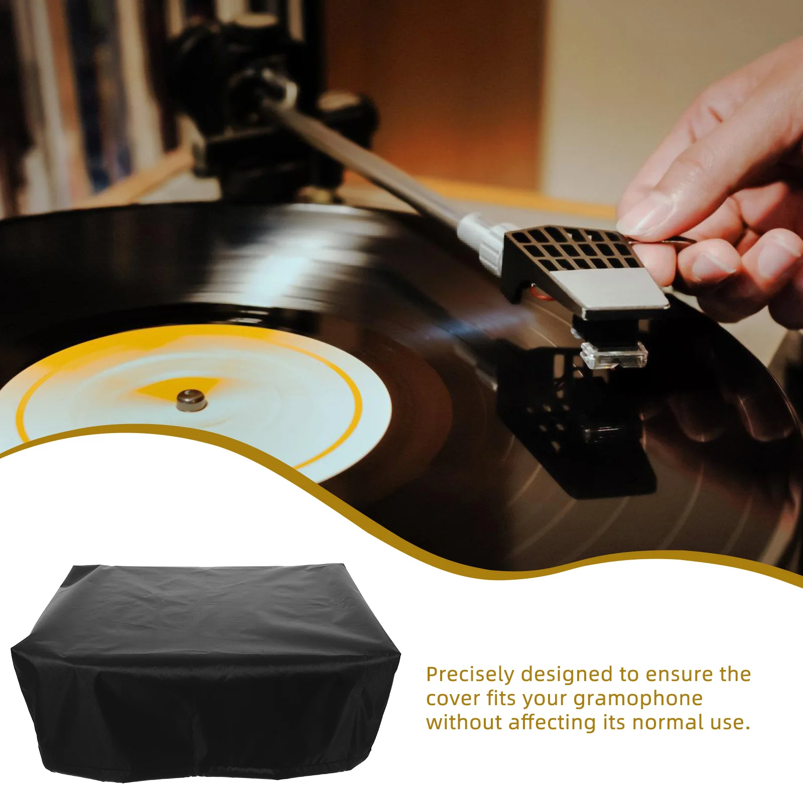 حافظات غطاء غبار جراموفون لمشغلات التسجيلات الفونوغرافية، طاولة دوارة عتيقة مقاومة للغبار، فينيل أسود شفاف #3