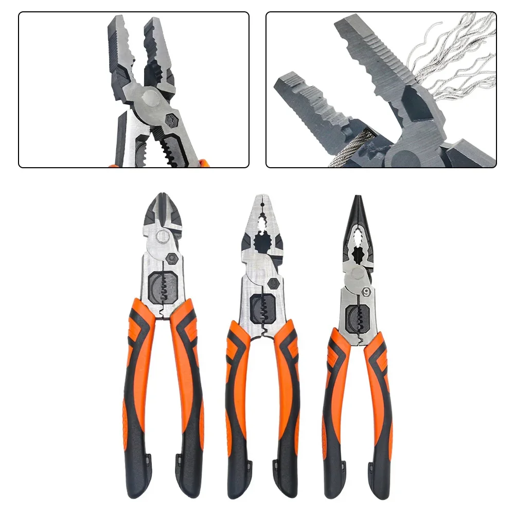 

3pcs Wire Stripping Cutting Pliers Multifunctional Pliers Set Heavy-Duty Wire Stripping Cutting Tools Pointed Nose Pliers