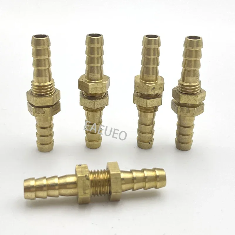 

5 PCS Pagoda through plate 6 8 10 12 14 16mm hose barb clapboard brass barb pipe fitting connector adapter for gas water copper