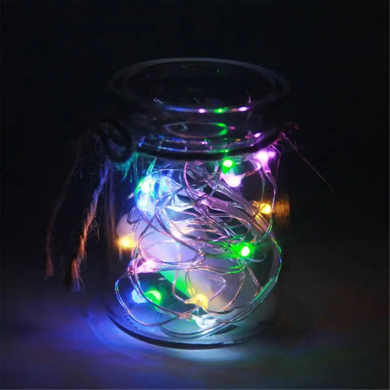 String Fairy Lights 2M 10LED Silver Copper Wire Battery Powered DIY Decorations String Lights For Wedding Party Christmas