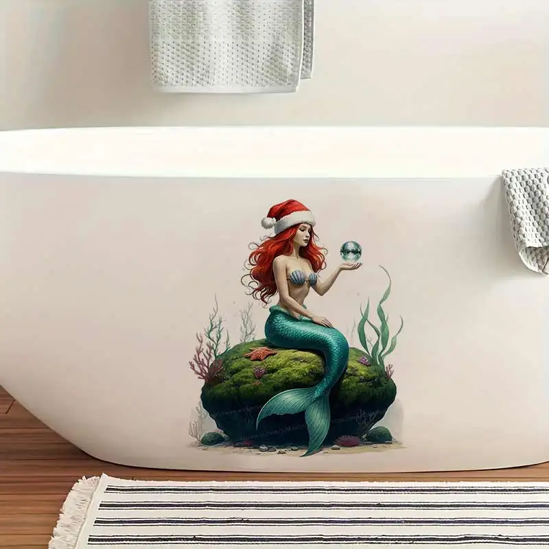Beautiful Mermaid Wall Sticker Bathroom Toilet Decor Living Room Cabinet Refrigerator Home Decoration Decals Stickers S827