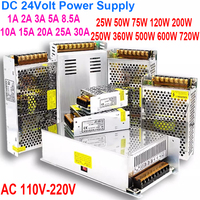 24Volt DC Transformers 5A 10A 15A 20A 25A 30A AC 110V-220V to DC 24V 120W 250W 360W 500W 600W Household Switching Power Supply