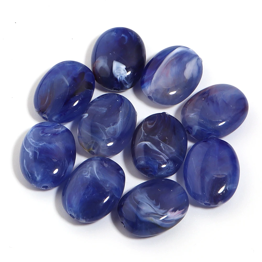 20 stuks 15x19mm Dubbele Kleur Ovale Acryl Kralen Imitatie Jade Steen Losse Spacer Kralen Voor Sieraden Maken DIY Armband ketting